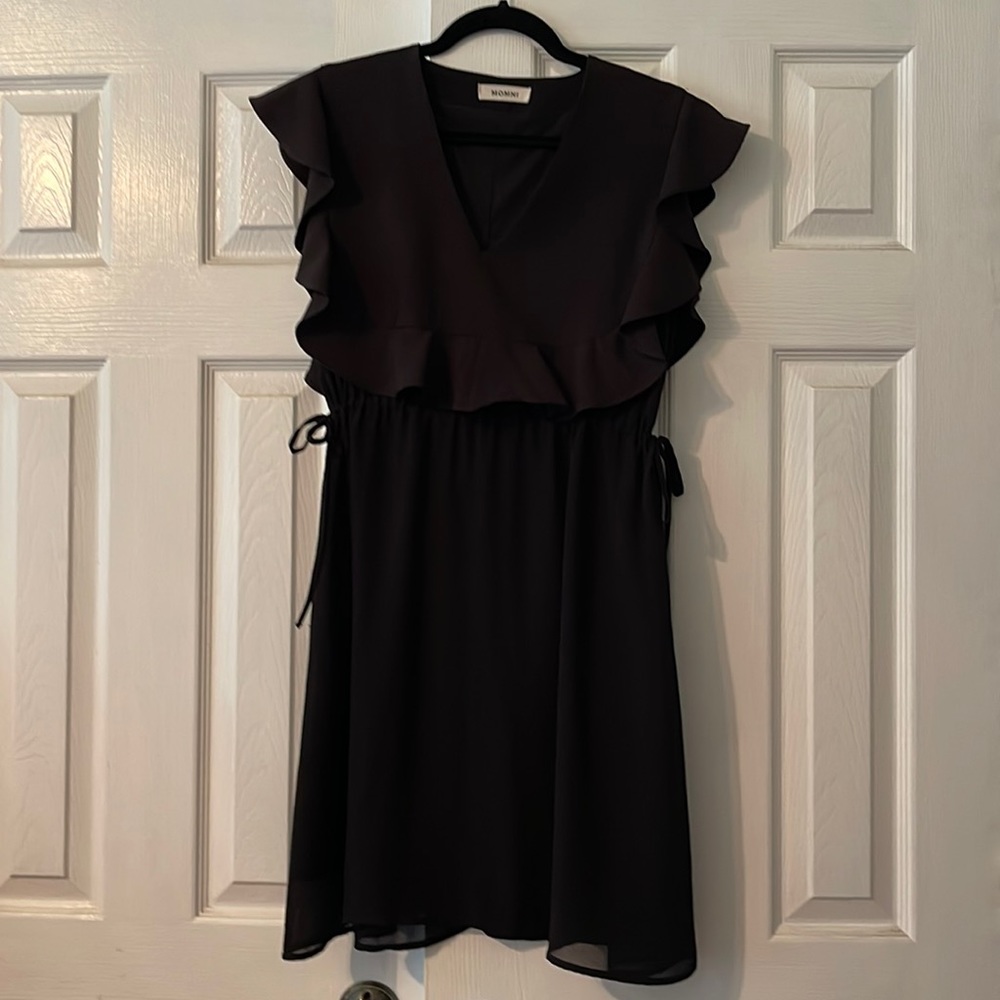 Dressy Ruffle Black Dress Medium